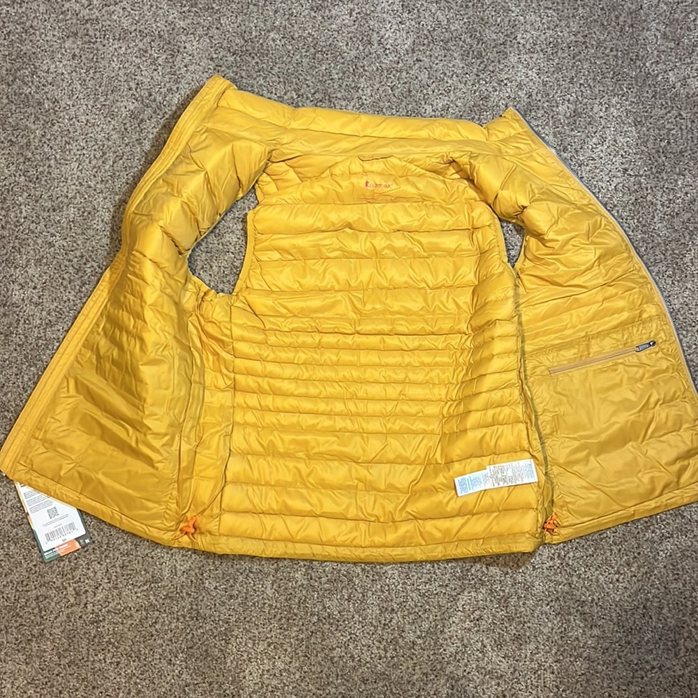 Cotopaxi Fuego Down Vest “Amber Stripes” women’s medium NWT - Picture 9 of 12